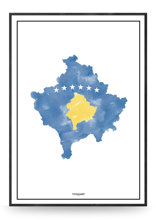 Kosovo Flag  Map