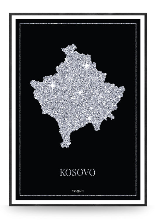 KOSOVO SREBRENA MAPA