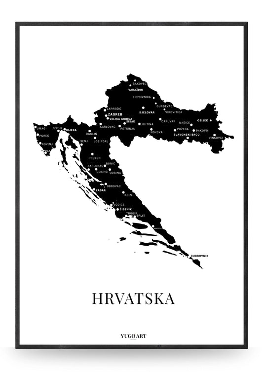 HRVATSKA MAPA GRADOVI